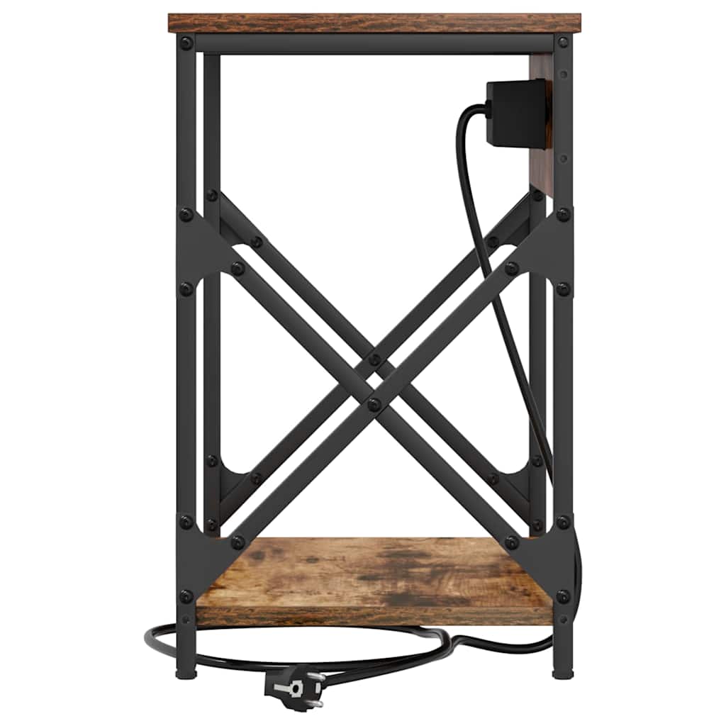 Nachtkastje 2 pcs Gerookt eiken 41 x 31 x 51 cm Bewerkt hout is nu te koop bij PeponiXL, paradijselijk wonen!