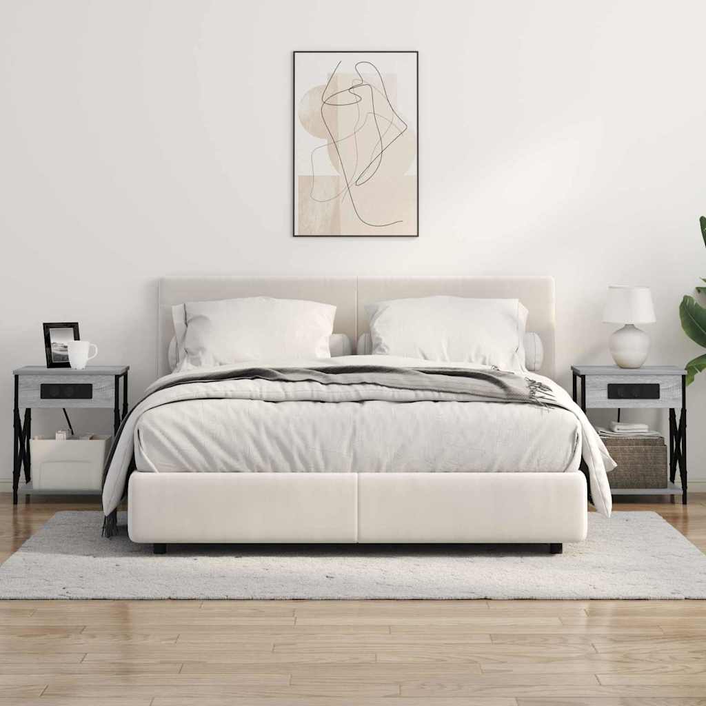 Nachtkastje Grijs Sonoma 41 x 31 x 51 cm Bewerkt hout is nu te koop bij PeponiXL, paradijselijk wonen!