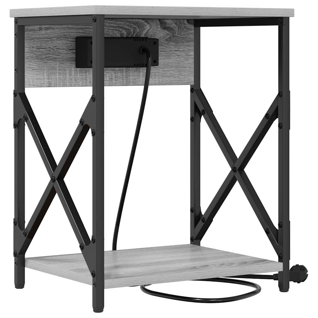 Nachtkastje Grijs Sonoma 41 x 31 x 51 cm Bewerkt hout is nu te koop bij PeponiXL, paradijselijk wonen!
