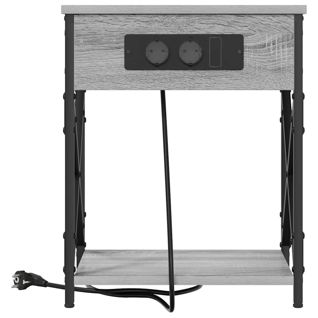 Nachtkastje 2 pcs Grijs Sonoma 41 x 31 x 51 cm Bewerkt hout is nu te koop bij PeponiXL, paradijselijk wonen!