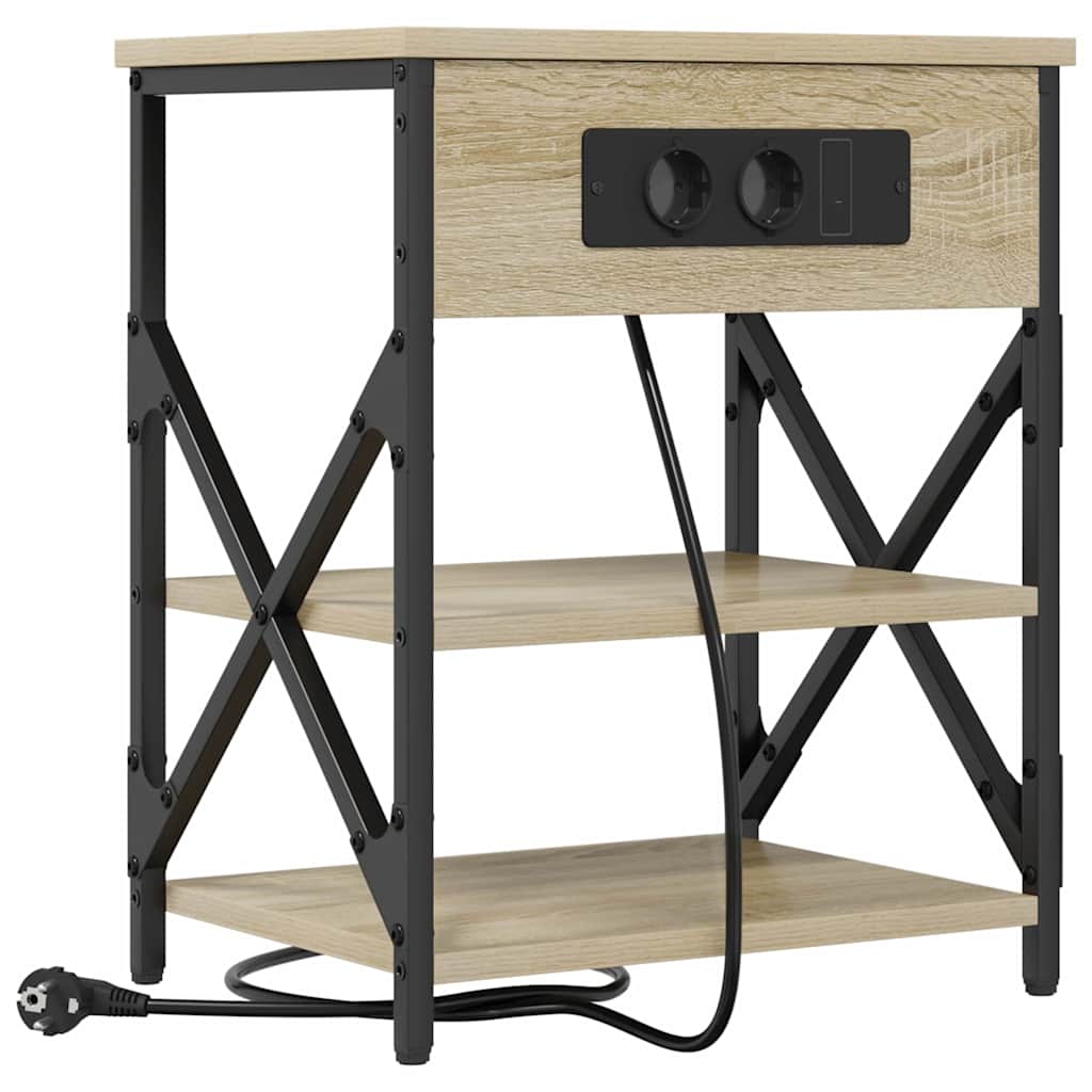 Nachtkastje met plank Sonoma Eiken 41 x 31 x 51 cm Bewerkt hout is nu te koop bij PeponiXL, paradijselijk wonen!