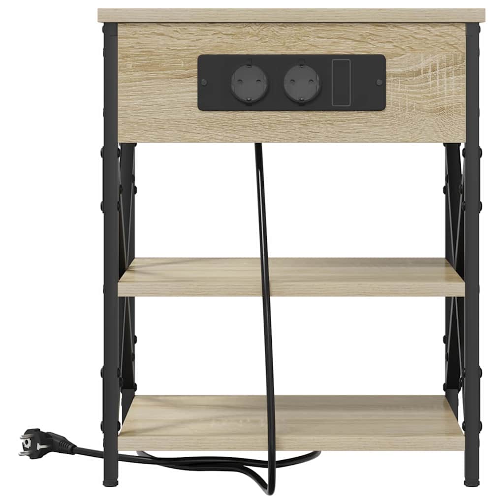 Nachtkastje met plank Sonoma Eiken 41 x 31 x 51 cm Bewerkt hout is nu te koop bij PeponiXL, paradijselijk wonen!