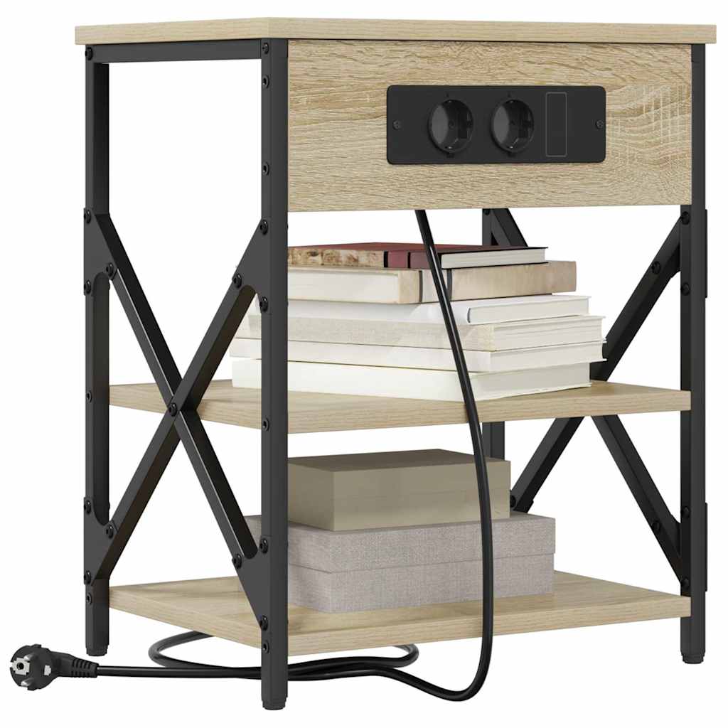 Nachtkastje met plank Sonoma Eiken 41 x 31 x 51 cm Bewerkt hout is nu te koop bij PeponiXL, paradijselijk wonen!