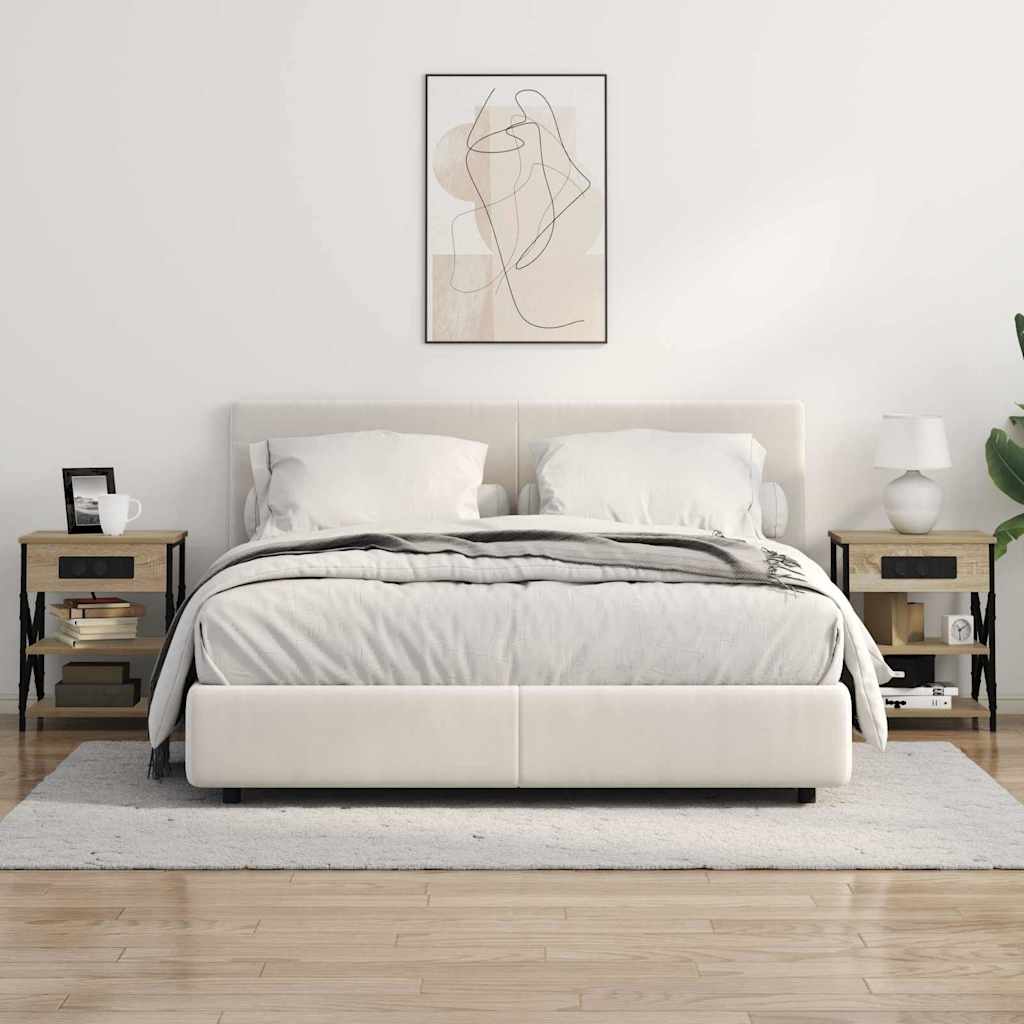 Nachtkastje 2 pcs Sonoma Eiken 41 x 31 x 51 cm Bewerkt hout is nu te koop bij PeponiXL, paradijselijk wonen!