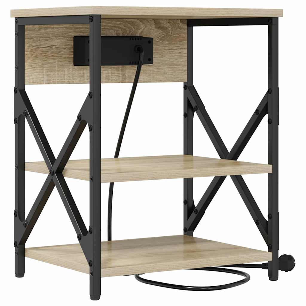 Nachtkastje 2 pcs Sonoma Eiken 41 x 31 x 51 cm Bewerkt hout is nu te koop bij PeponiXL, paradijselijk wonen!