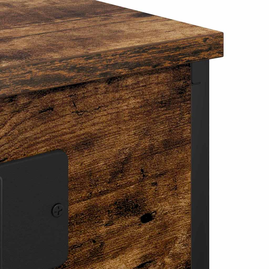 Nachtkastje Gerookt eiken 41 x 31 x 51 cm Bewerkt hout is nu te koop bij PeponiXL, paradijselijk wonen!