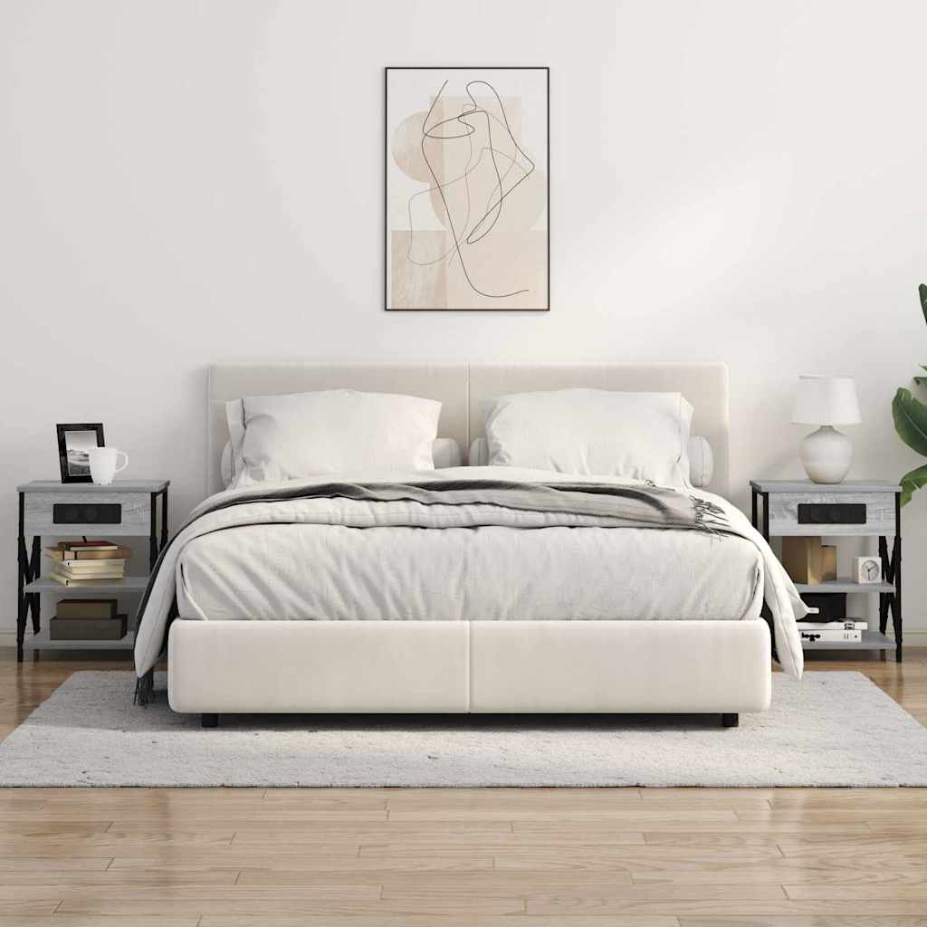 Nachtkastje met plank Grijs Sonoma 41 x 31 x 51 cm Bewerkt hout is nu te koop bij PeponiXL, paradijselijk wonen!