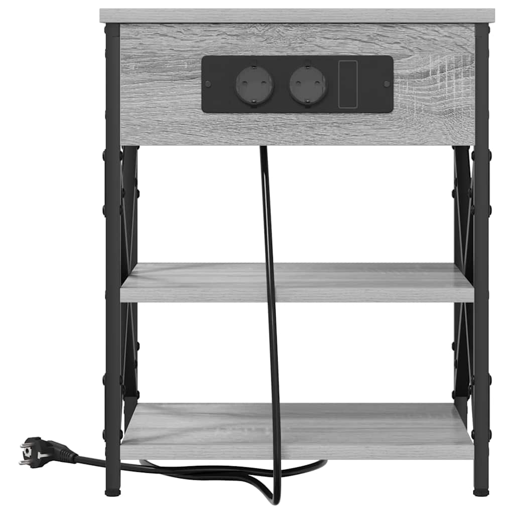 Nachtkastje met plank Grijs Sonoma 41 x 31 x 51 cm Bewerkt hout is nu te koop bij PeponiXL, paradijselijk wonen!