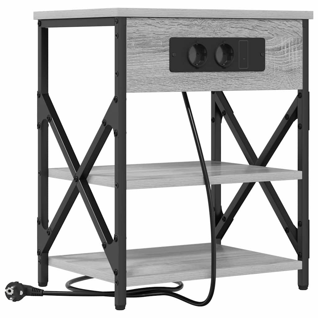 Nachtkastje 2 pcs Grijs Sonoma 41 x 31 x 51 cm Bewerkt hout is nu te koop bij PeponiXL, paradijselijk wonen!