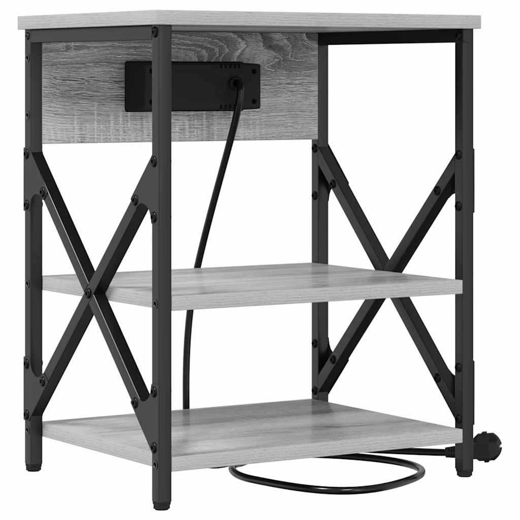Nachtkastje 2 pcs Grijs Sonoma 41 x 31 x 51 cm Bewerkt hout is nu te koop bij PeponiXL, paradijselijk wonen!