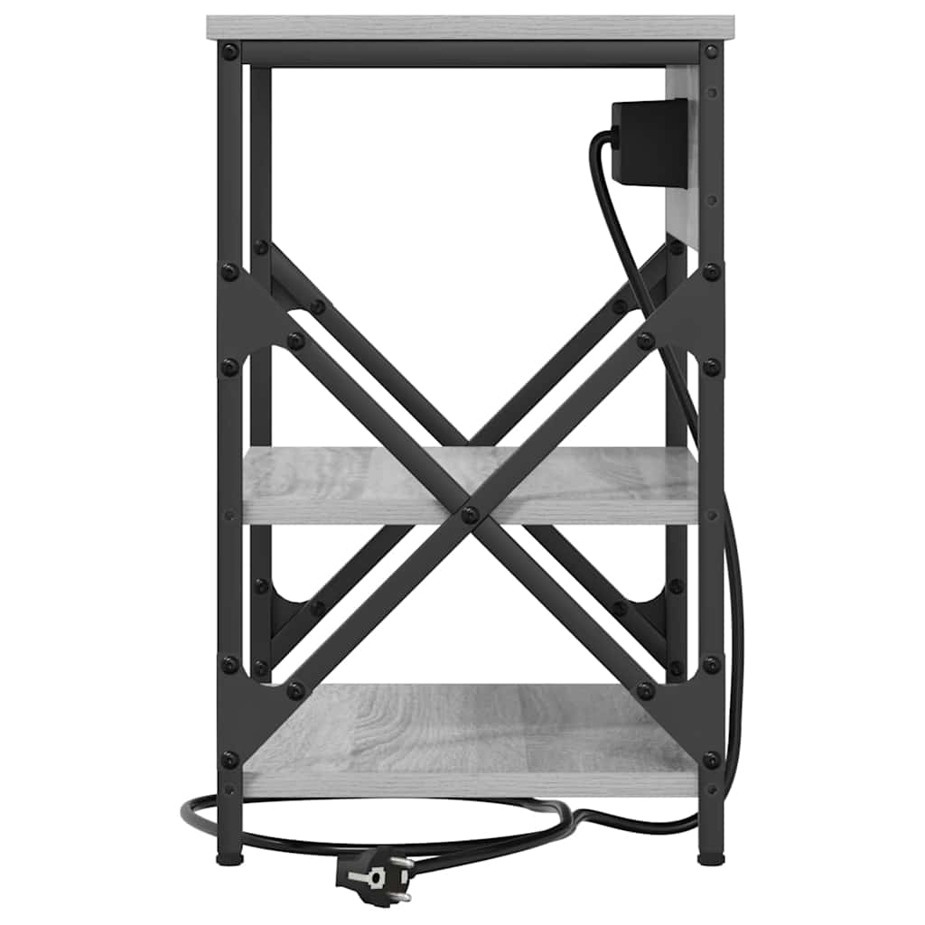 Nachtkastje 2 pcs Grijs Sonoma 41 x 31 x 51 cm Bewerkt hout is nu te koop bij PeponiXL, paradijselijk wonen!