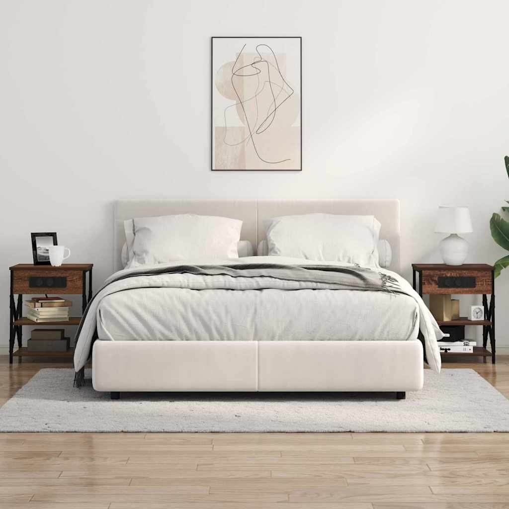 Nachtkastje met plank Bruin Eiken 41 x 31 x 51 cm Bewerkt hout is nu te koop bij PeponiXL, paradijselijk wonen!