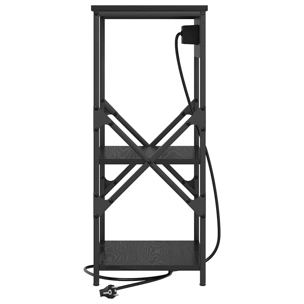Nachtkastje 2 pcs Zwart Eiken 41 x 31 x 76 cm Bewerkt hout is nu te koop bij PeponiXL, paradijselijk wonen!