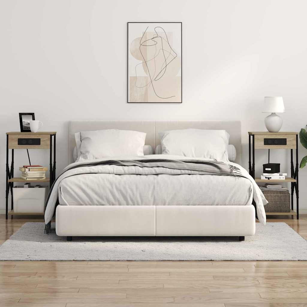 Nachtkastje 2 pcs Sonoma Eiken 41 x 31 x 76 cm Bewerkt hout is nu te koop bij PeponiXL, paradijselijk wonen!