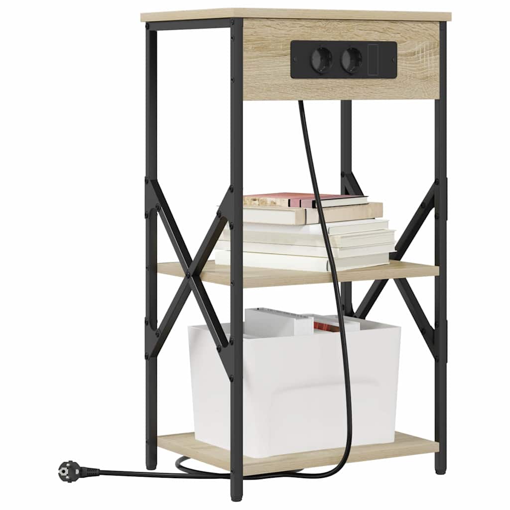 Nachtkastje 2 pcs Sonoma Eiken 41 x 31 x 76 cm Bewerkt hout is nu te koop bij PeponiXL, paradijselijk wonen!