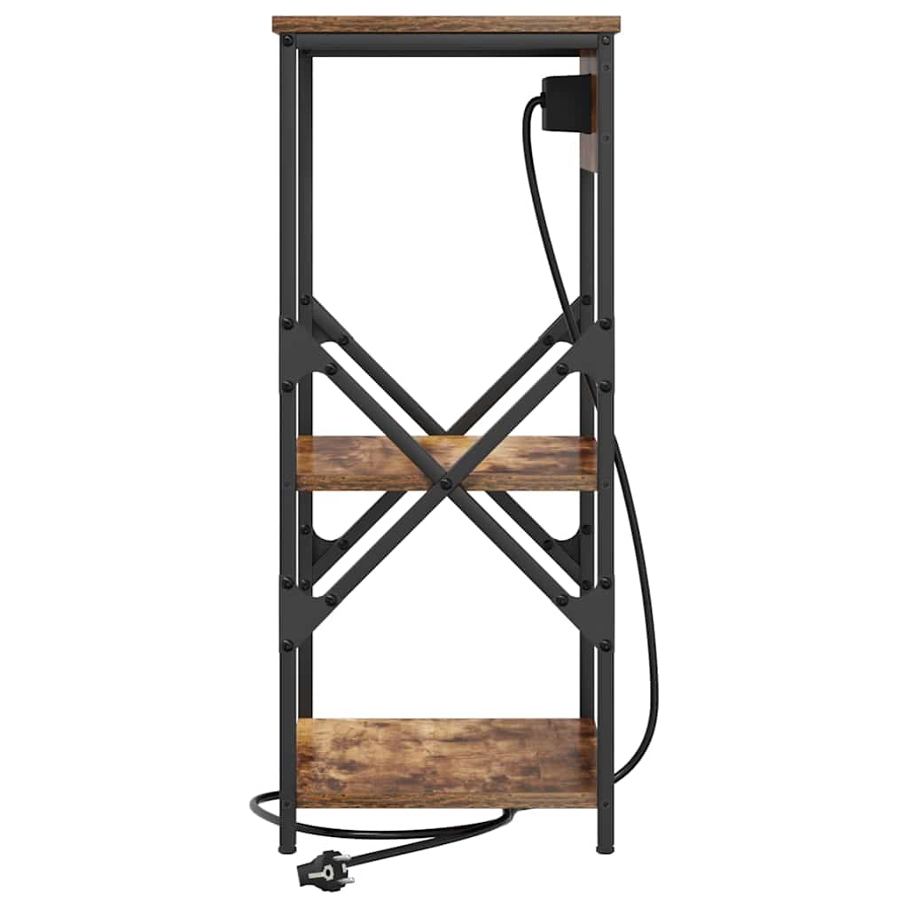 Nachtkastje 2 pcs Gerookt eiken 41 x 31 x 76 cm Bewerkt hout is nu te koop bij PeponiXL, paradijselijk wonen!