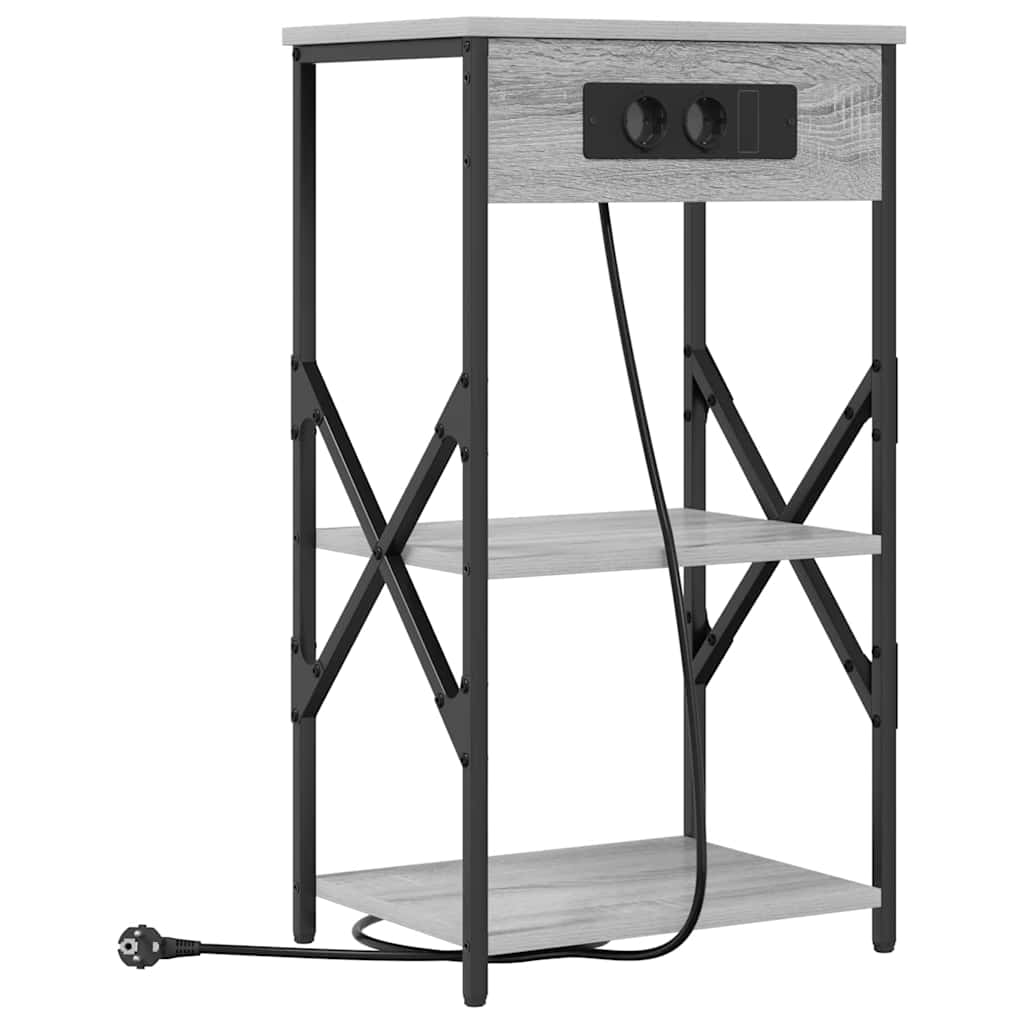 Nachtkastje met plank Grijs Sonoma 41 x 31 x 76 cm Bewerkt hout is nu te koop bij PeponiXL, paradijselijk wonen!