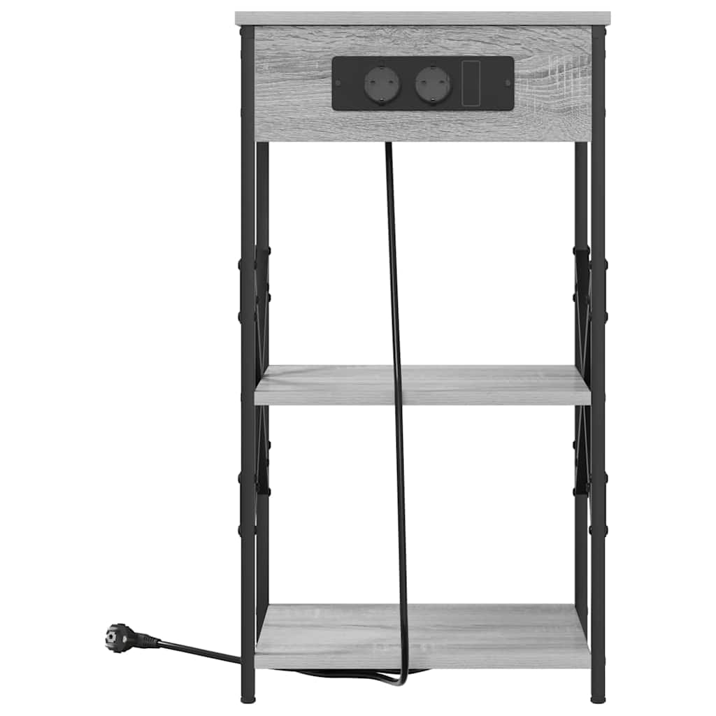 Nachtkastje 2 pcs Grijs Sonoma 41 x 31 x 76 cm Bewerkt hout is nu te koop bij PeponiXL, paradijselijk wonen!