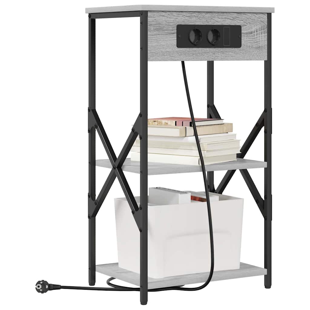 Nachtkastje 2 pcs Grijs Sonoma 41 x 31 x 76 cm Bewerkt hout is nu te koop bij PeponiXL, paradijselijk wonen!