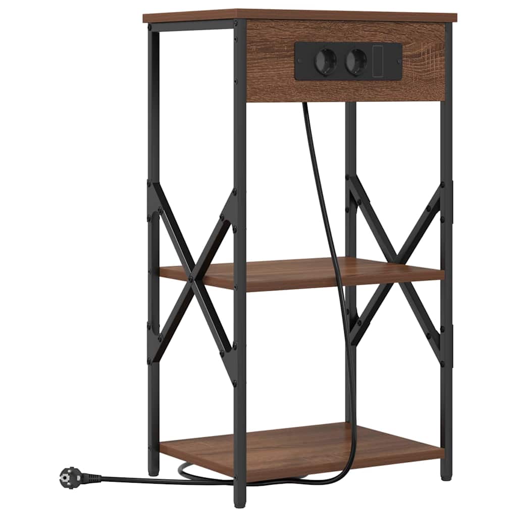 Nachtkastje 2 pcs Bruin Eiken 41 x 31 x 76 cm Bewerkt hout is nu te koop bij PeponiXL, paradijselijk wonen!