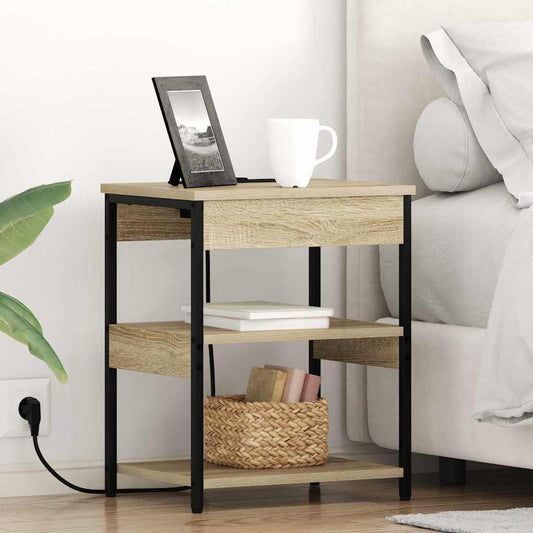 Nachtkastje 2 pcs Sonoma Eiken 41 x 31 x 51 cm Bewerkt hout is nu te koop bij PeponiXL, paradijselijk wonen!