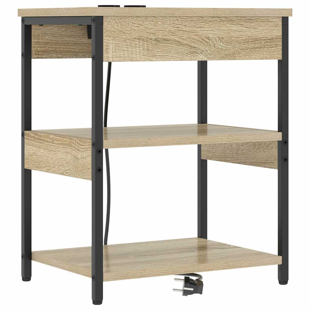 Nachtkastje 2 pcs Sonoma Eiken 41 x 31 x 51 cm Bewerkt hout is nu te koop bij PeponiXL, paradijselijk wonen!