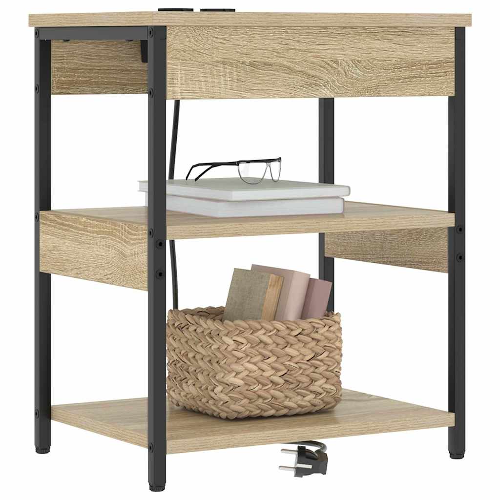 Nachtkastje 2 pcs Sonoma Eiken 41 x 31 x 51 cm Bewerkt hout is nu te koop bij PeponiXL, paradijselijk wonen!