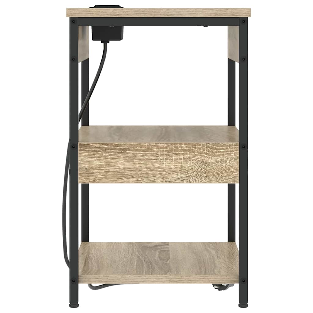 Nachtkastje 2 pcs Sonoma Eiken 41 x 31 x 51 cm Bewerkt hout is nu te koop bij PeponiXL, paradijselijk wonen!