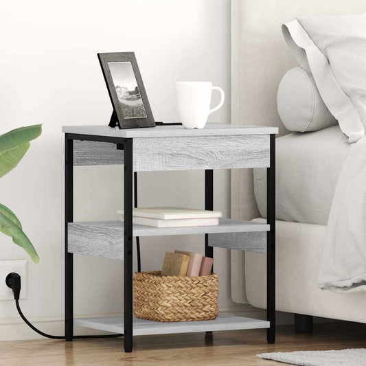 Nachtkastje 2 pcs Grijs Sonoma 41 x 31 x 51 cm Bewerkt hout is nu te koop bij PeponiXL, paradijselijk wonen!