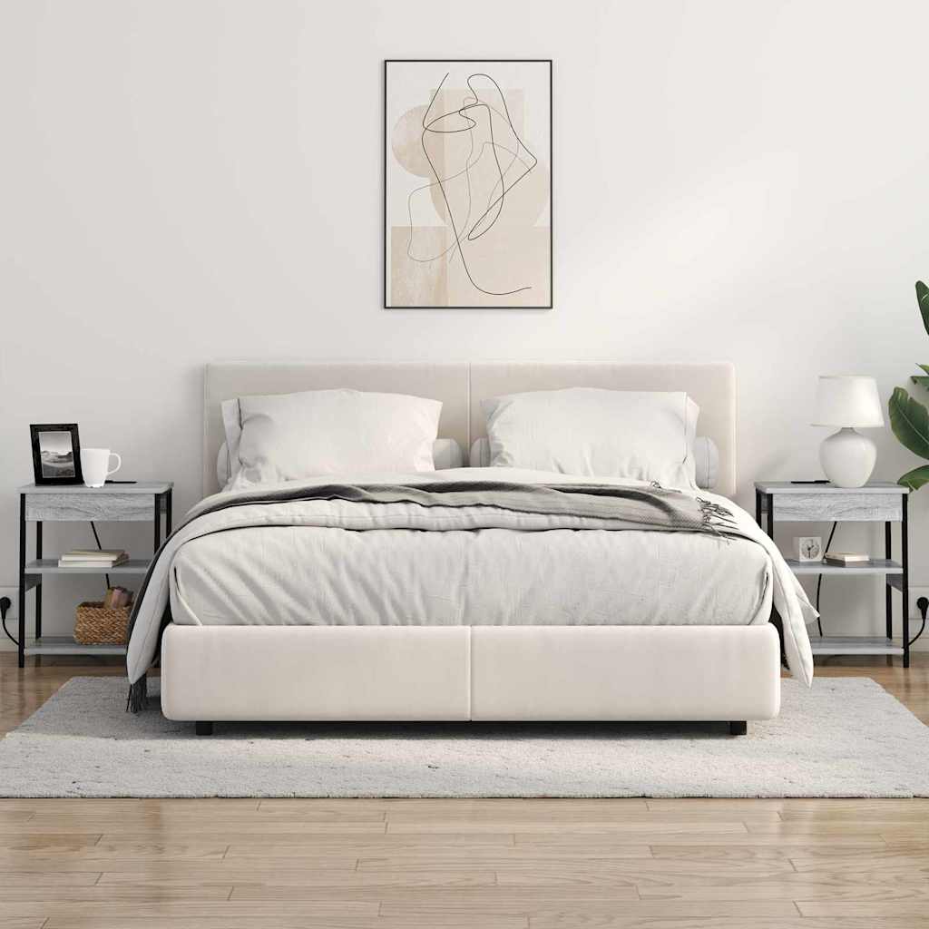 Nachtkastje 2 pcs Grijs Sonoma 41 x 31 x 51 cm Bewerkt hout is nu te koop bij PeponiXL, paradijselijk wonen!