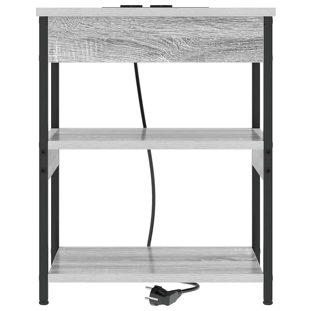 Nachtkastje 2 pcs Grijs Sonoma 41 x 31 x 51 cm Bewerkt hout is nu te koop bij PeponiXL, paradijselijk wonen!