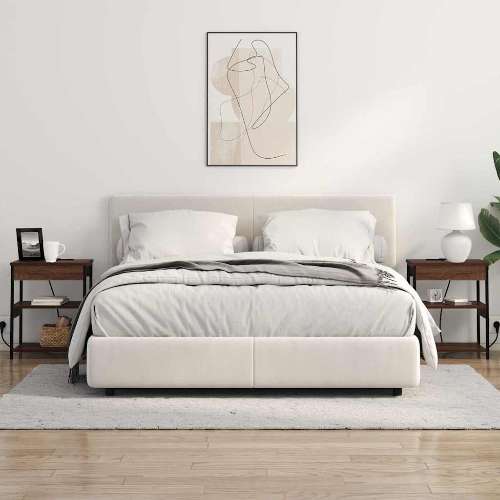 Nachtkastje 2 pcs Bruin Eiken 41 x 31 x 51 cm Bewerkt hout is nu te koop bij PeponiXL, paradijselijk wonen!