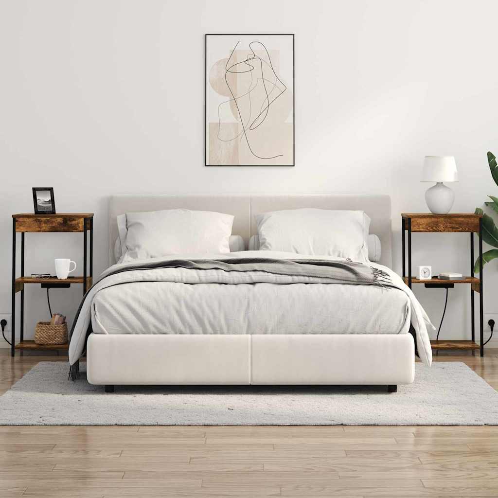 Nachtkastje Gerookt eiken 41 x 31 x 76 cm Bewerkt hout is nu te koop bij PeponiXL, paradijselijk wonen!