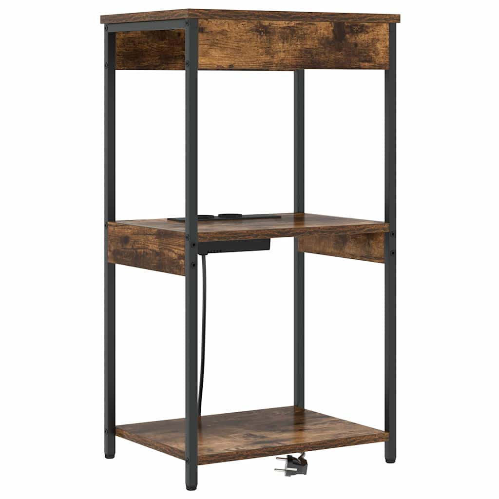 Nachtkastje Gerookt eiken 41 x 31 x 76 cm Bewerkt hout is nu te koop bij PeponiXL, paradijselijk wonen!