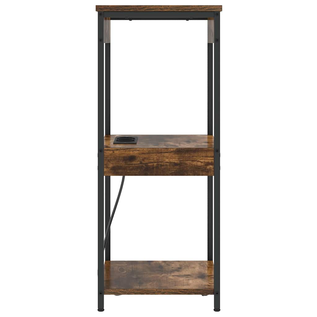 Nachtkastje Gerookt eiken 41 x 31 x 76 cm Bewerkt hout is nu te koop bij PeponiXL, paradijselijk wonen!