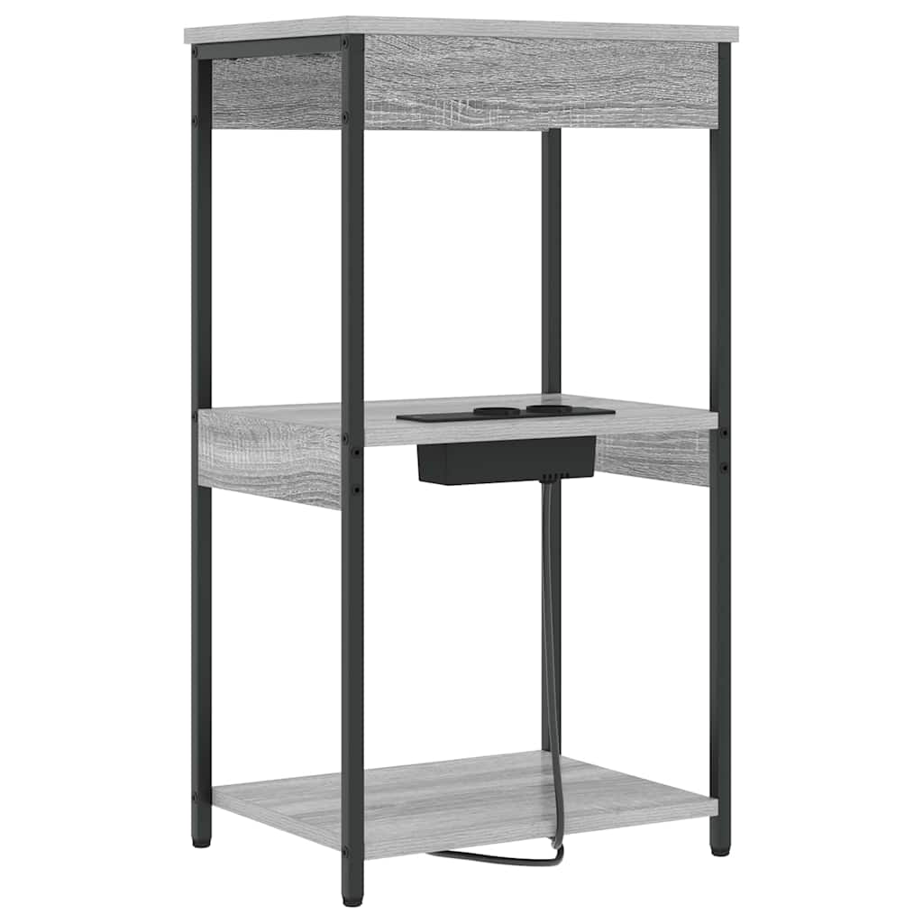 Nachtkastje met plank Grijs Sonoma 41 x 31 x 76 cm Bewerkt hout is nu te koop bij PeponiXL, paradijselijk wonen!