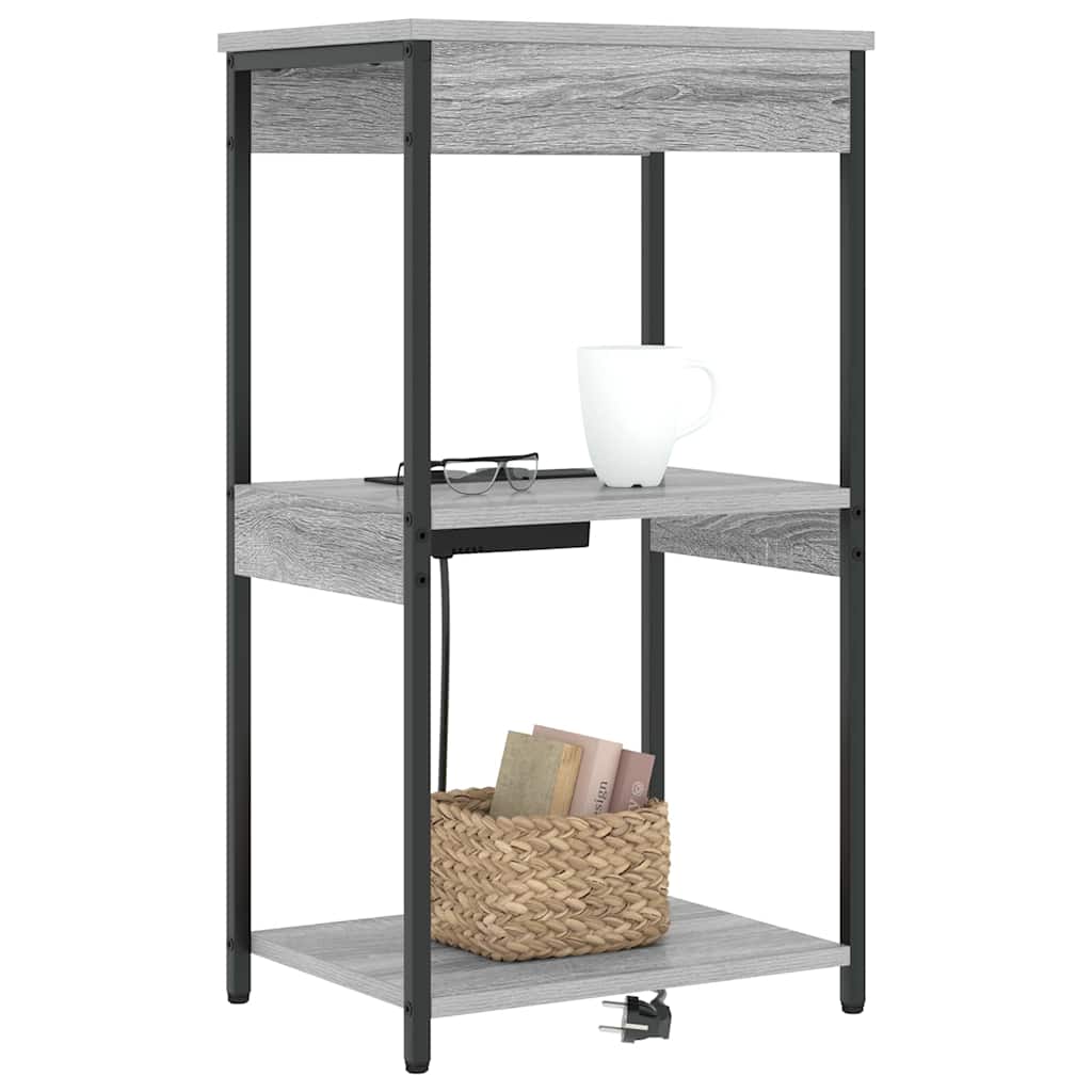 Nachtkastje met plank Grijs Sonoma 41 x 31 x 76 cm Bewerkt hout is nu te koop bij PeponiXL, paradijselijk wonen!