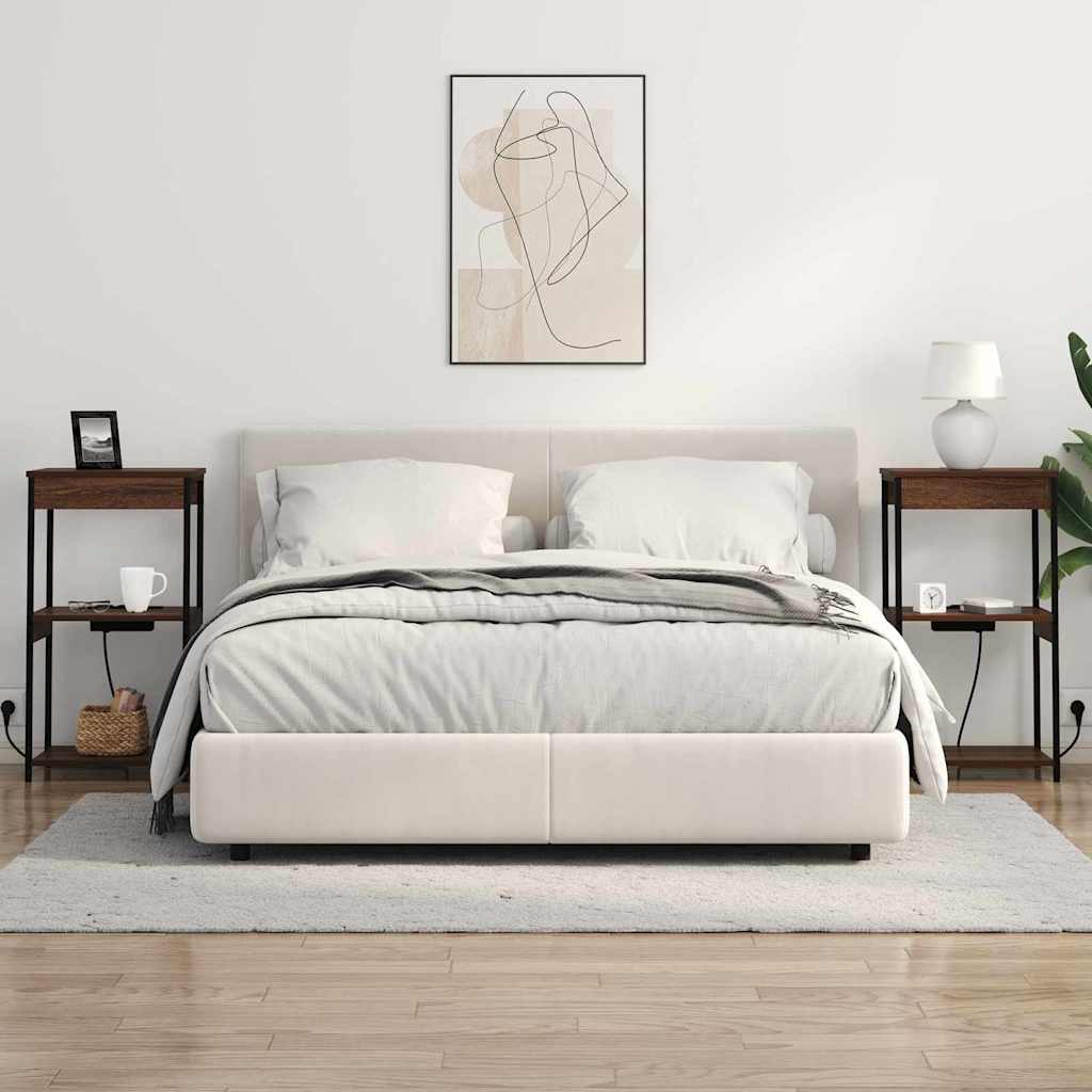 Nachtkastje met plank Bruin Eiken 41 x 31 x 76 cm Bewerkt hout is nu te koop bij PeponiXL, paradijselijk wonen!