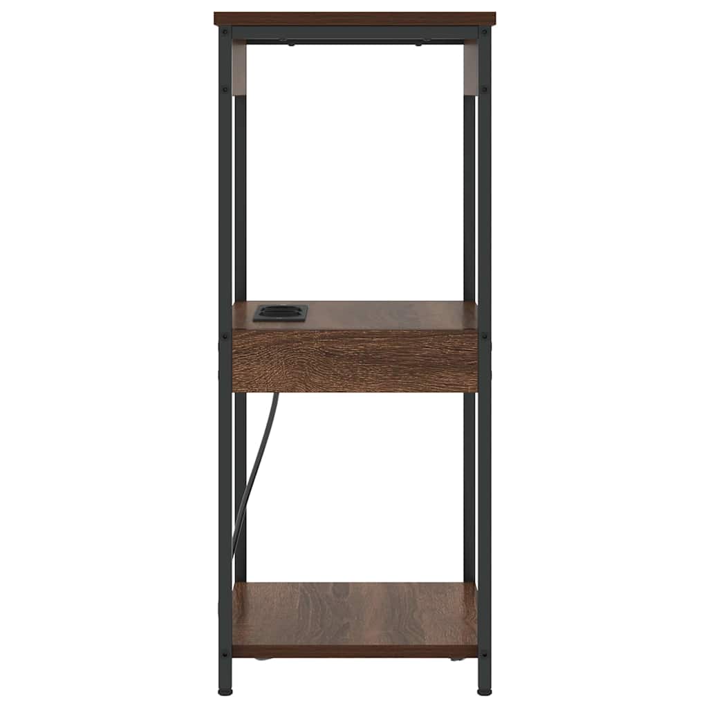 Nachtkastje met plank Bruin Eiken 41 x 31 x 76 cm Bewerkt hout is nu te koop bij PeponiXL, paradijselijk wonen!