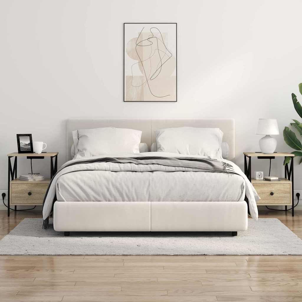 Nachtkastje 2 pcs Sonoma Eiken 41,5 x 40,5 x 55 cm Bewerkt hout is nu te koop bij PeponiXL, paradijselijk wonen!