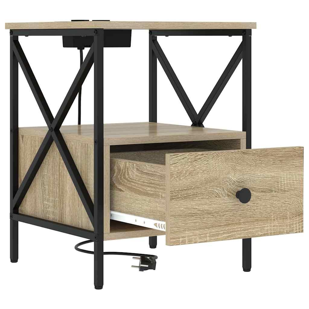Nachtkastje 2 pcs Sonoma Eiken 41,5 x 40,5 x 55 cm Bewerkt hout is nu te koop bij PeponiXL, paradijselijk wonen!