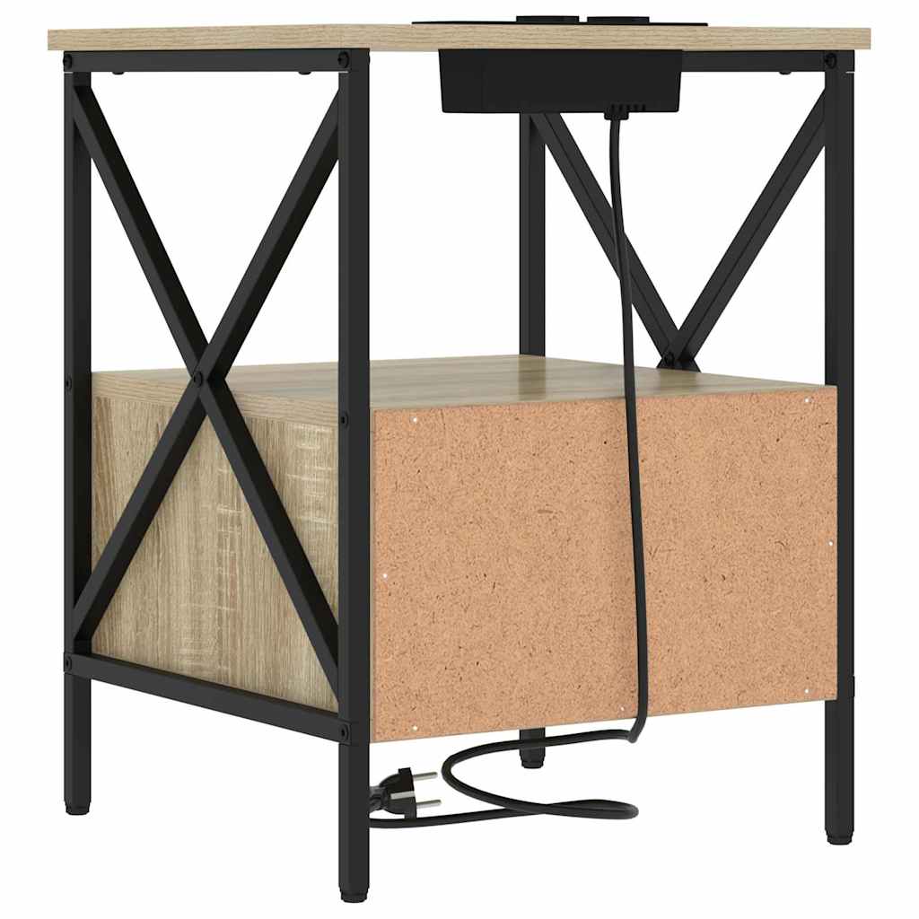 Nachtkastje 2 pcs Sonoma Eiken 41,5 x 40,5 x 55 cm Bewerkt hout is nu te koop bij PeponiXL, paradijselijk wonen!
