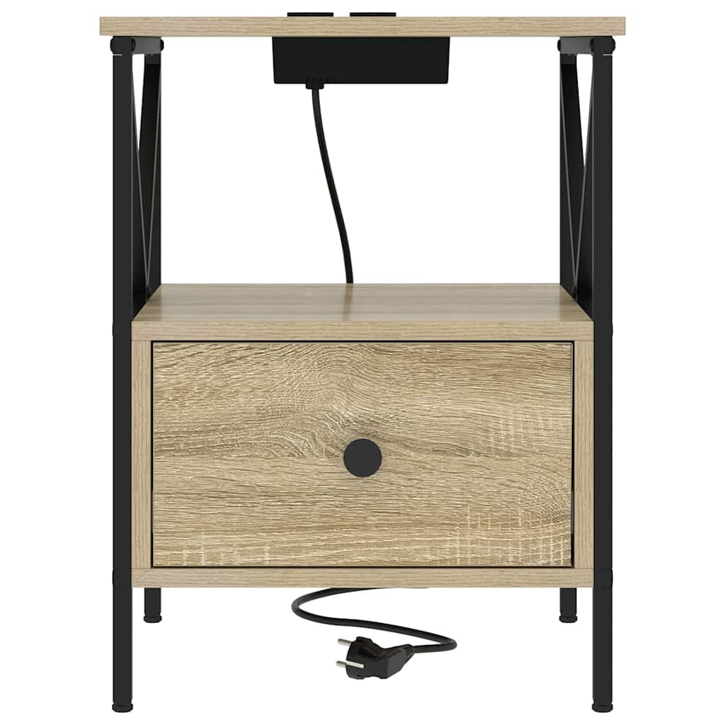 Nachtkastje 2 pcs Sonoma Eiken 41,5 x 40,5 x 55 cm Bewerkt hout is nu te koop bij PeponiXL, paradijselijk wonen!