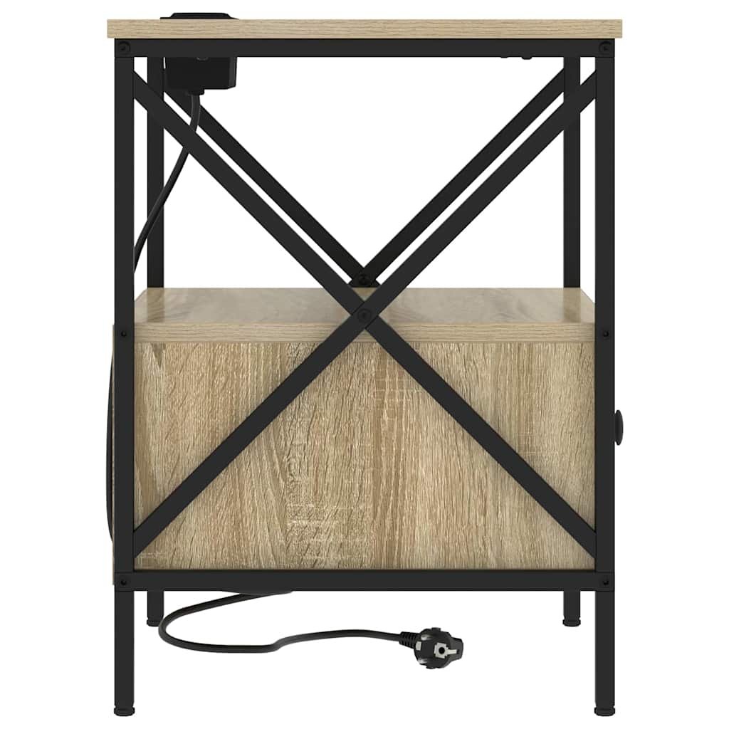 Nachtkastje 2 pcs Sonoma Eiken 41,5 x 40,5 x 55 cm Bewerkt hout is nu te koop bij PeponiXL, paradijselijk wonen!