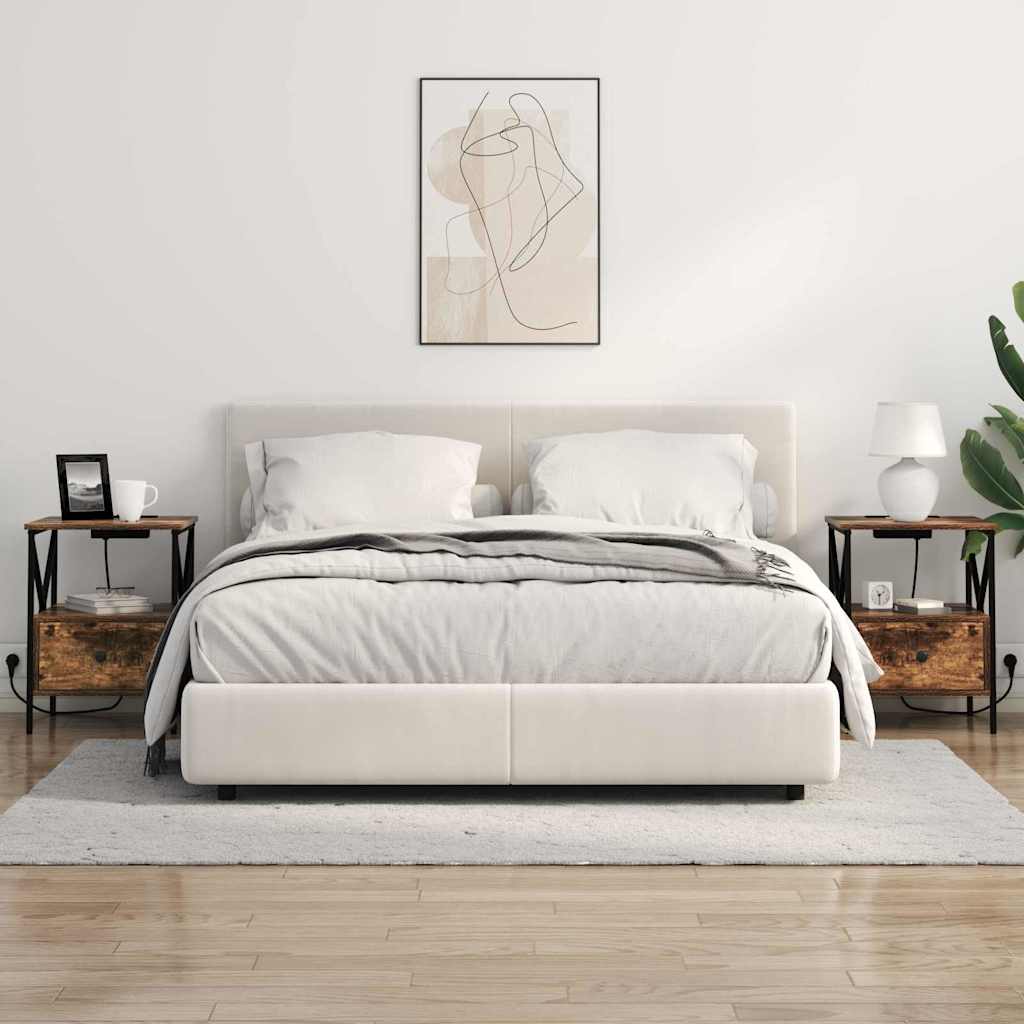 Nachtkastje met lade 2 pcs Gerookt eiken 41,5 x 40,5 x 55 cm is nu te koop bij PeponiXL, paradijselijk wonen!