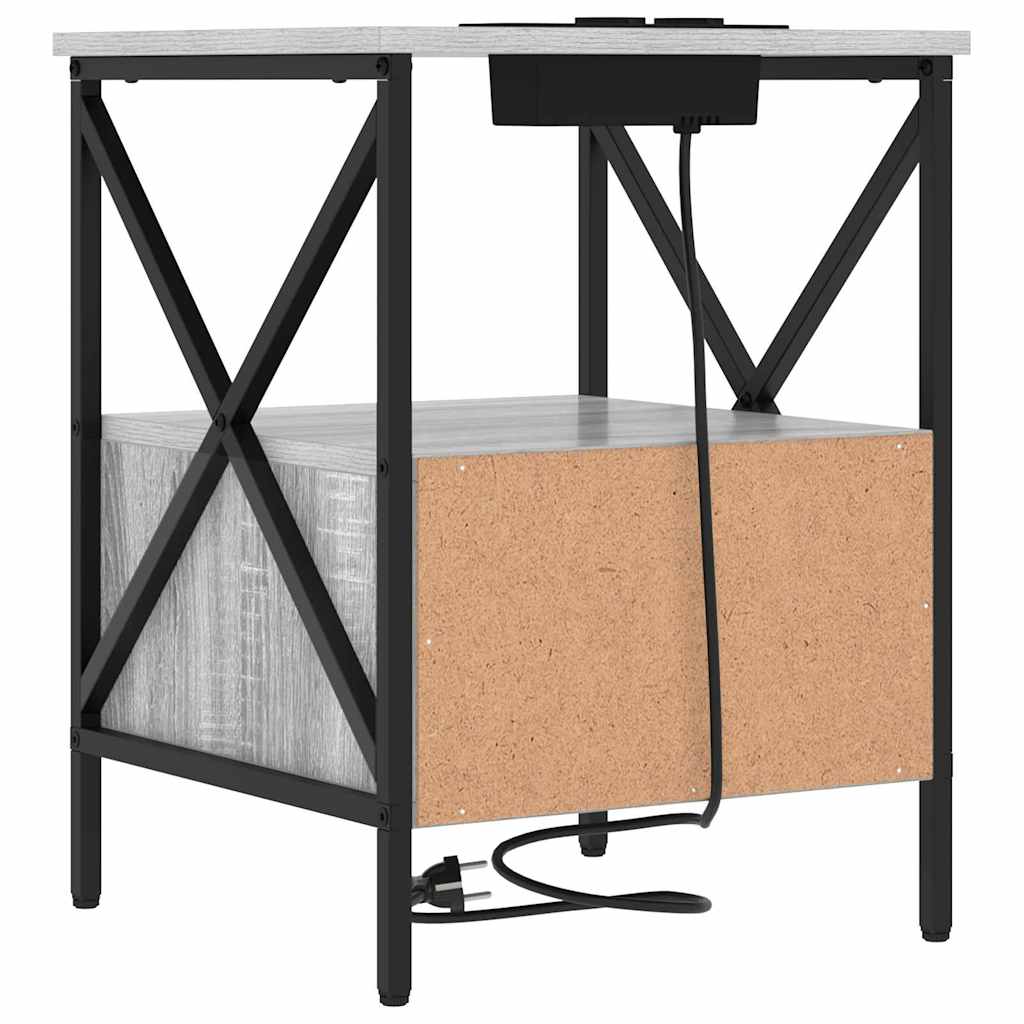 Nachtkastje Grijs Sonoma 41,5 x 40,5 x 55 cm Bewerkt hout is nu te koop bij PeponiXL, paradijselijk wonen!