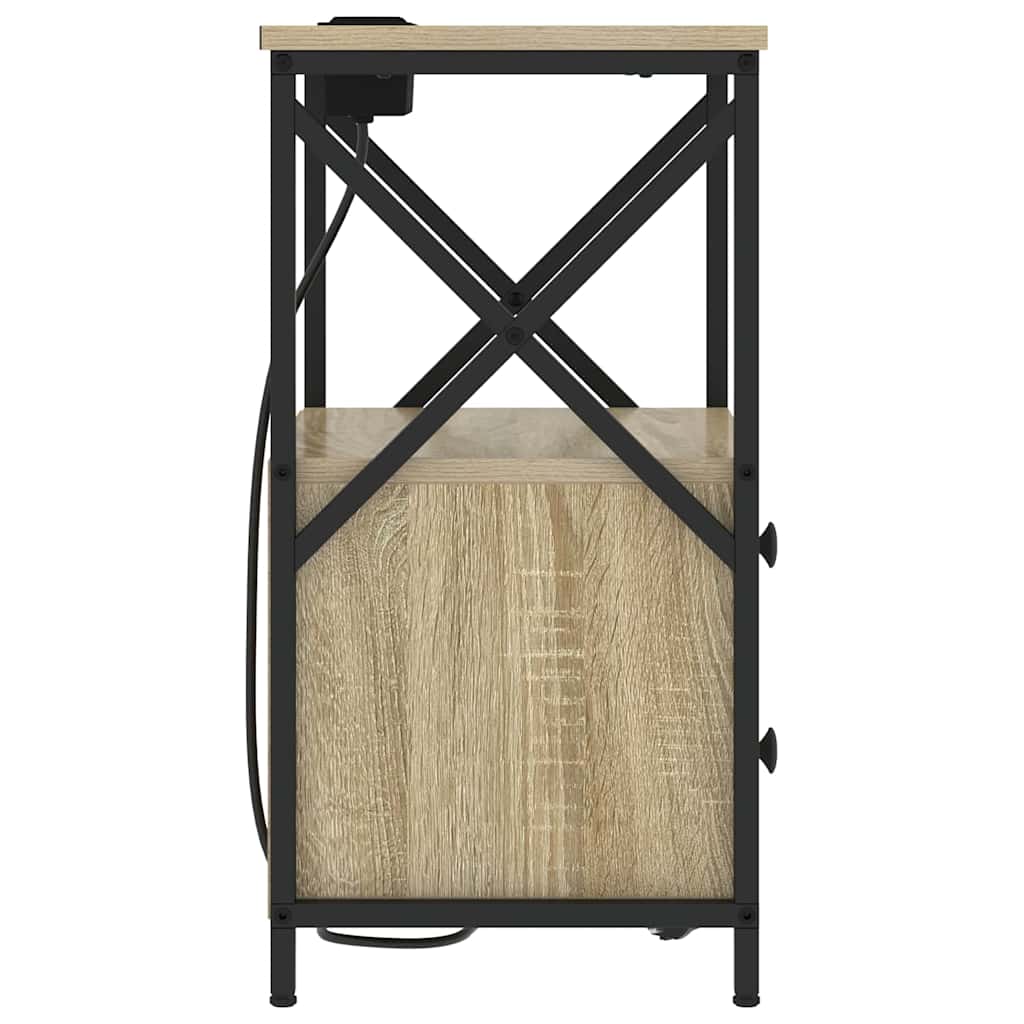 Nachtkastje met lade Sonoma Eiken 40 x 31 x 60 cm Bewerkt hout is nu te koop bij PeponiXL, paradijselijk wonen!