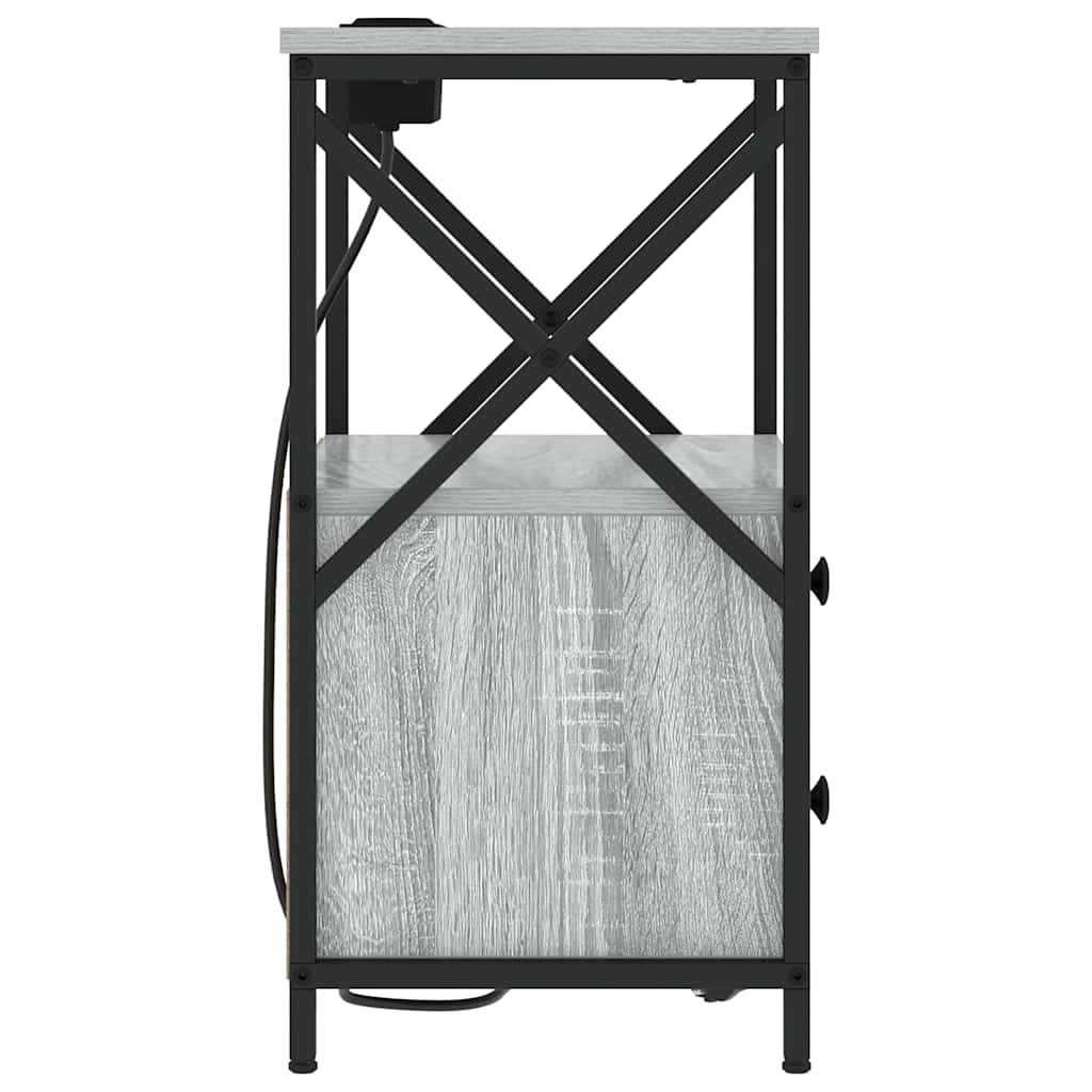 Nachtkastje met lade Grijs Sonoma 40 x 31 x 60 cm Bewerkt hout is nu te koop bij PeponiXL, paradijselijk wonen!