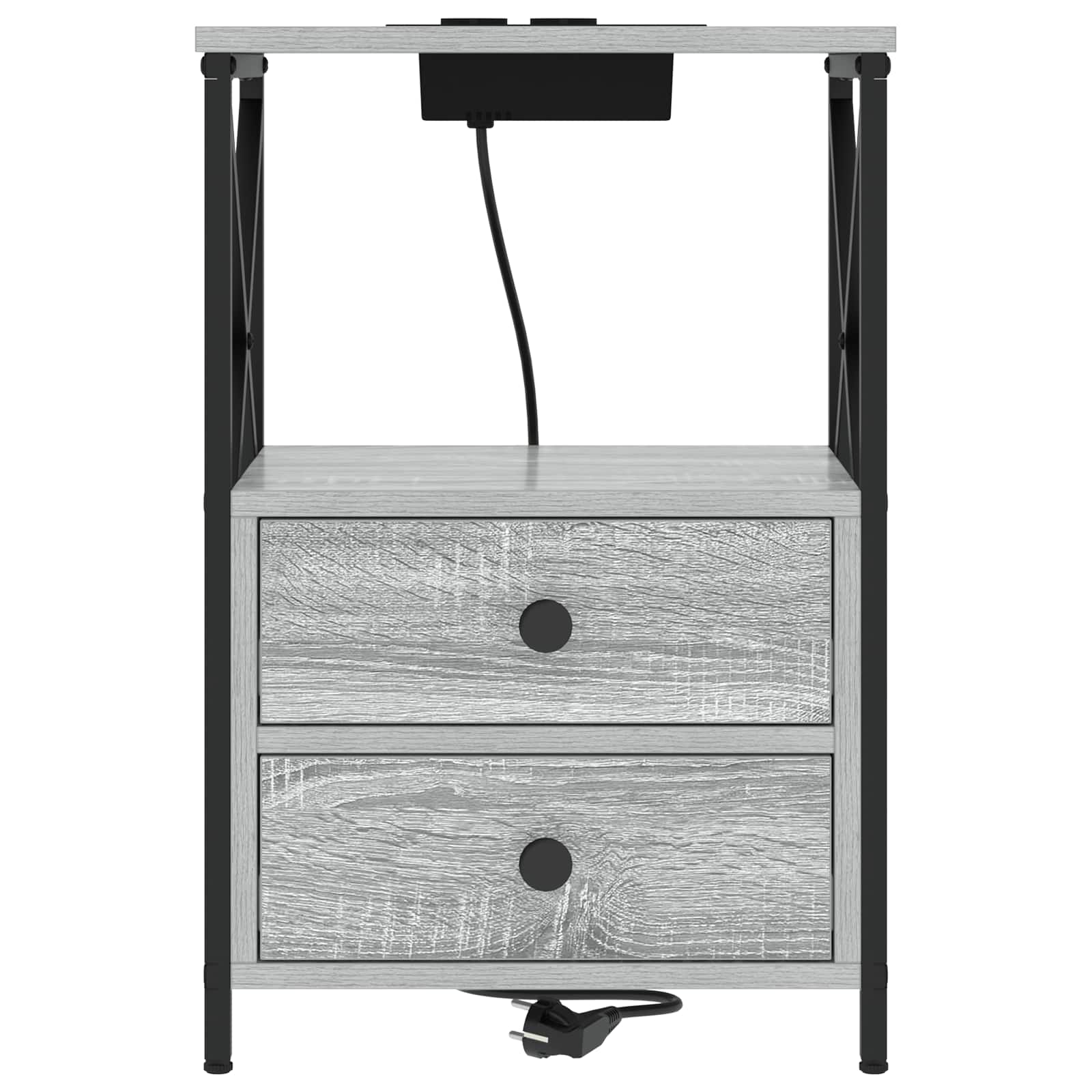Nachtkastje 2 pcs Grijs Sonoma 40 x 31 x 60 cm Bewerkt hout is nu te koop bij PeponiXL, paradijselijk wonen!