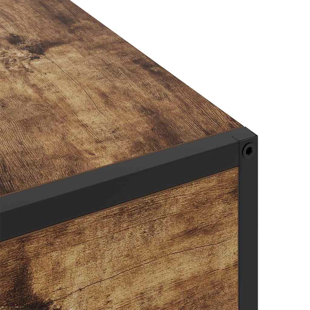Nachtkastje Gerookt eiken 40 x 27 x 76 cm Bewerkt hout is nu te koop bij PeponiXL, paradijselijk wonen!
